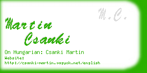 martin csanki business card